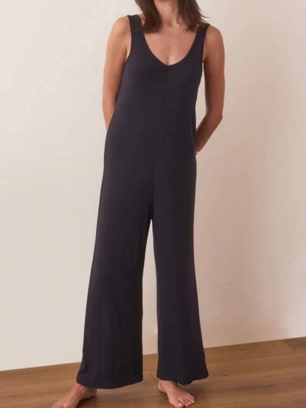 Marine Layer Lexi Rib Lounge Jumpsuit Womens Size xl navy NWT